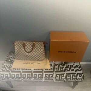 AUTHENTIC Louis Vuitton Damier Azur Speedy 35 Bag